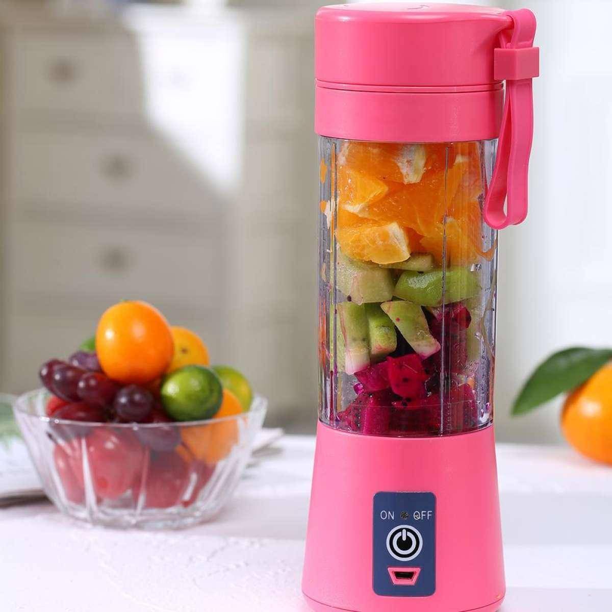 USB Rechargeable Juicer Blender 6 Blades Electric Blender Mini Portable Personal Size Juicer Cup USB Rechargeable Mixer 380ml