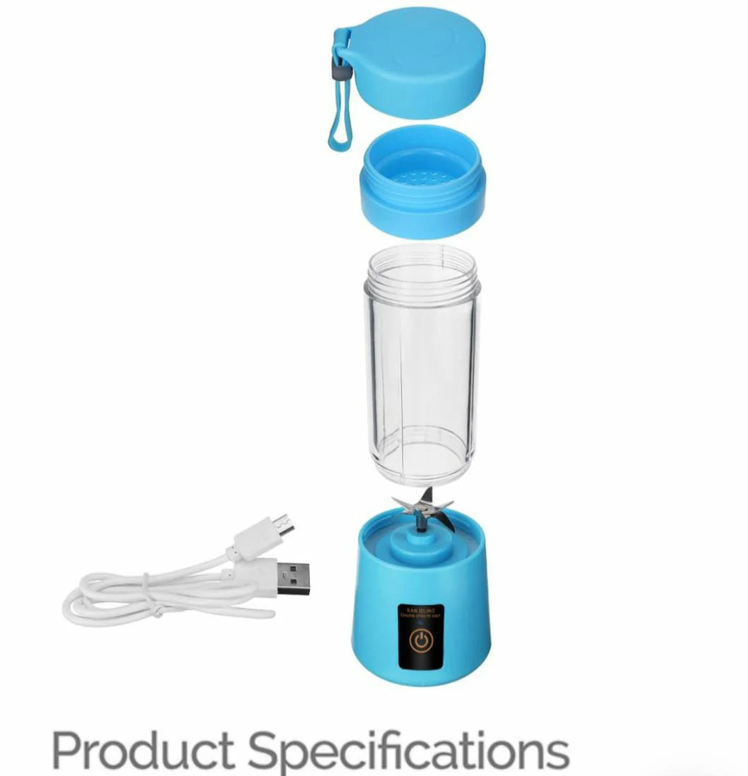 USB Rechargeable Juicer Blender 6 Blades Electric Blender Mini Portable Personal Size Juicer Cup USB Rechargeable Mixer 380ml